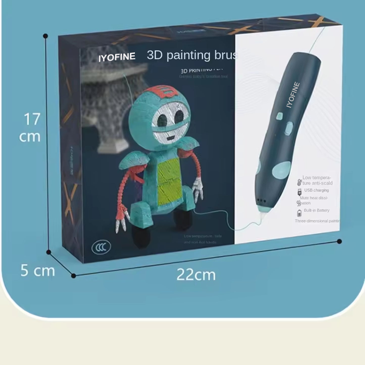 IYOFINE 3D Printing Pen DIY Drawing Paiting 3D Pen Set Low Temperature PCL Filament for Kids
