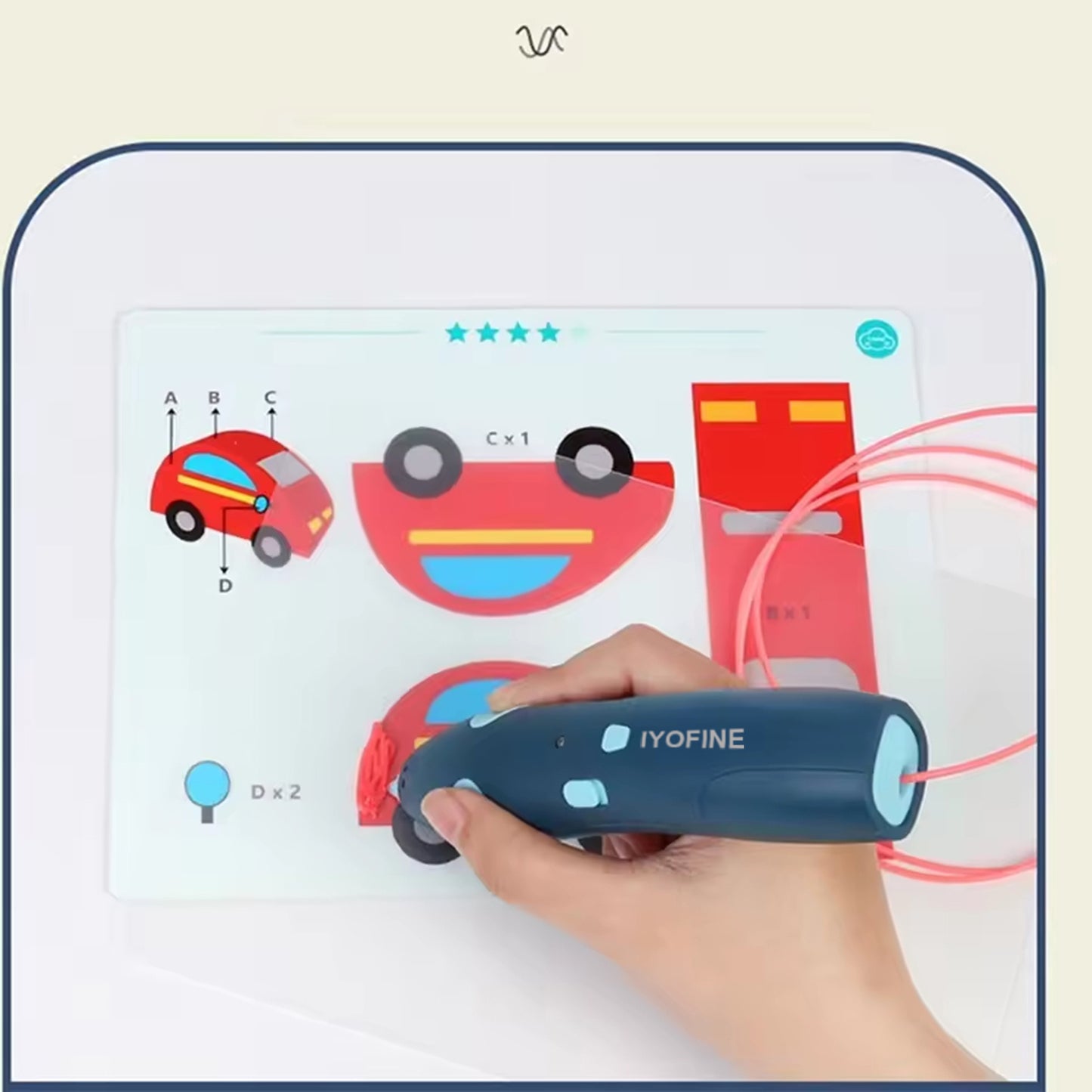 IYOFINE 3D Printing Pen DIY Drawing Paiting 3D Pen Set Low Temperature PCL Filament for Kids